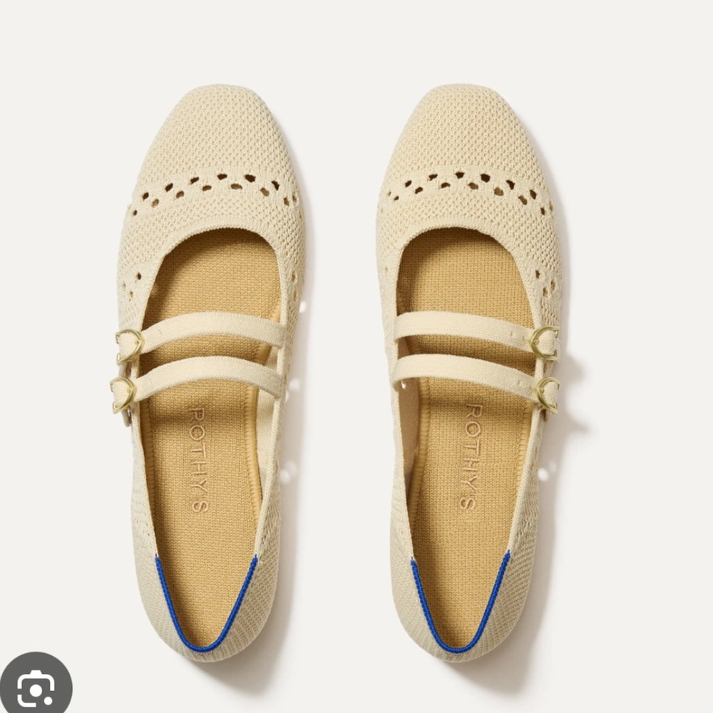 Rothy's Double Buckle Mary Jane in Powder Crochet